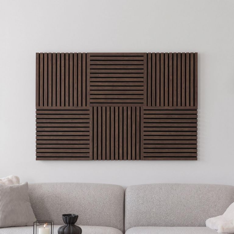 Acoustic Wall Panel Square Walnut Brown