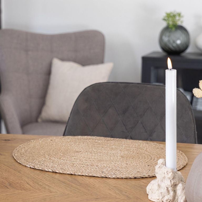 Set of 4 Bombay Placemat Oval Natural Jute