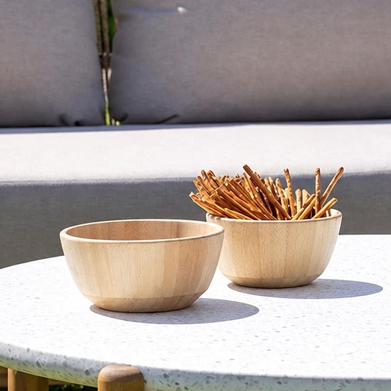 Set of 2 Chefalu Natural Bamboo Round Bowl