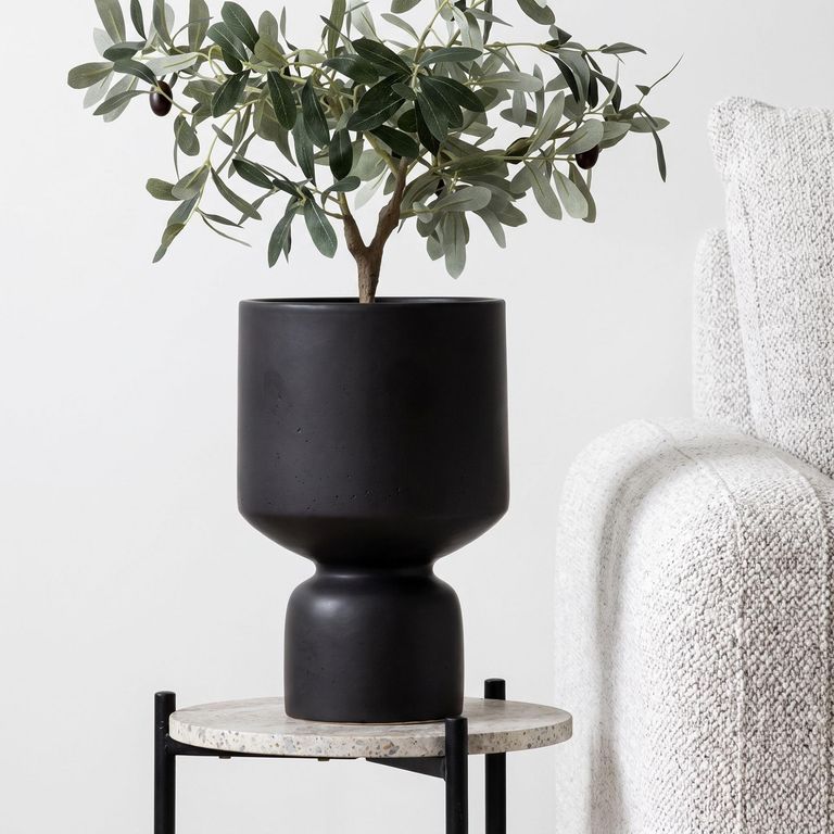 Black Ceramic Flower Pot