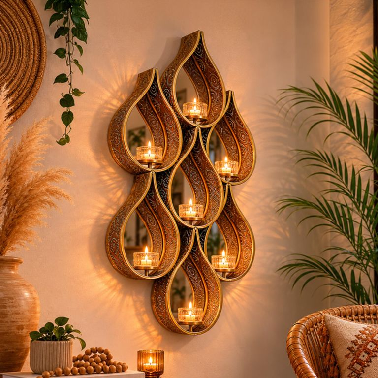 Set of 2 Raindrop Metal Mirror