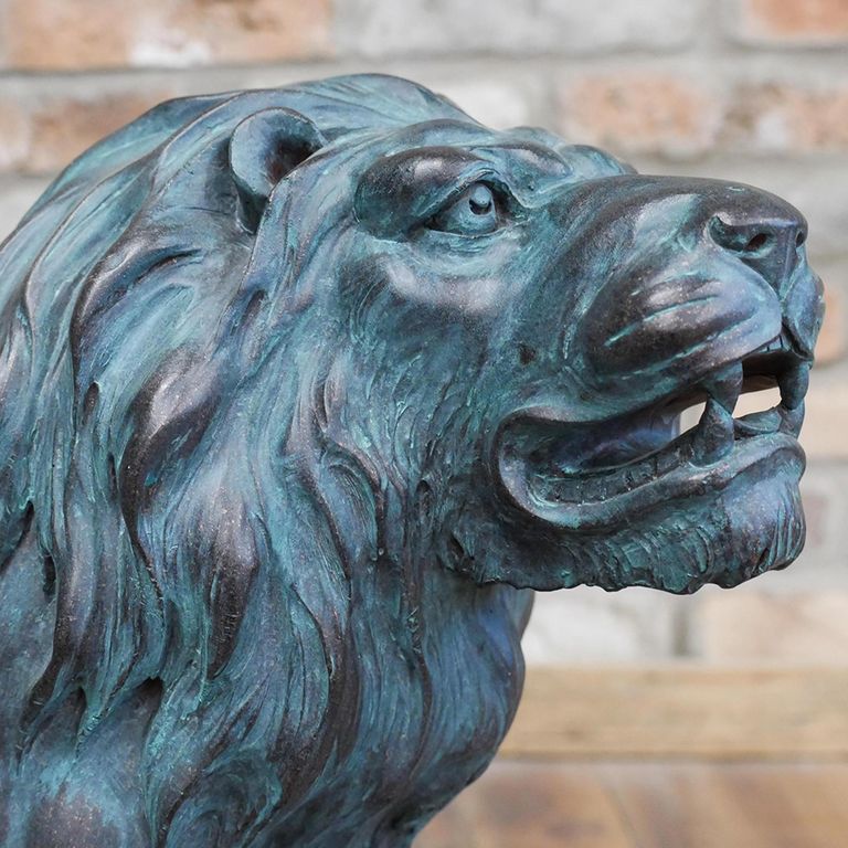 Pair of Lions - Black Resin - Set of 2