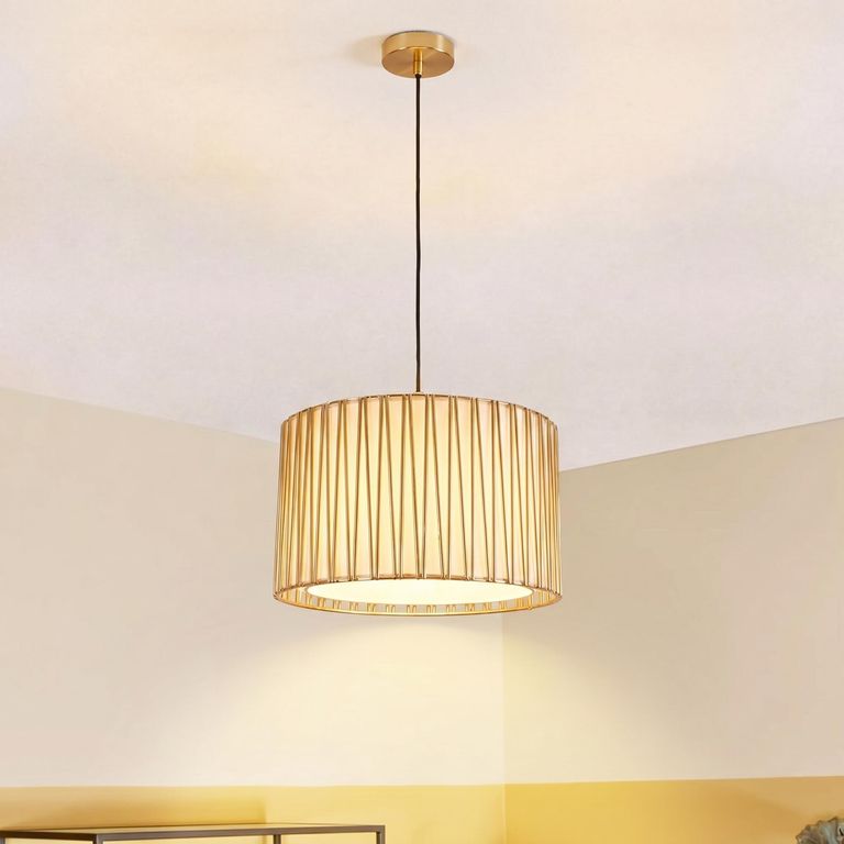 Burgh Pendant Light - Brass Glass - Drum