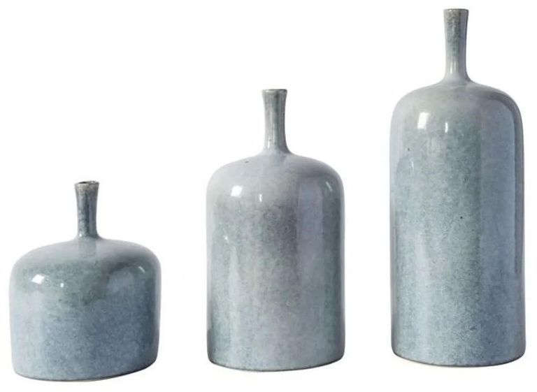 Clearance - Vormark Ceramic Ornaments - Set of 3 - Blue - FSS15970