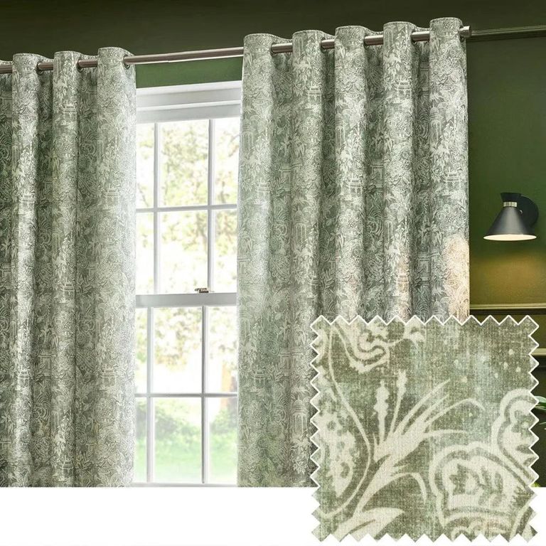 Clearance - Wylder Bengal Sage Eyelet Curtains - FSS16169