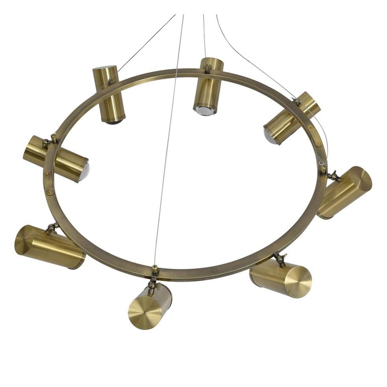 Stukely Pendant - Brushed Brass - Eight Spotlight