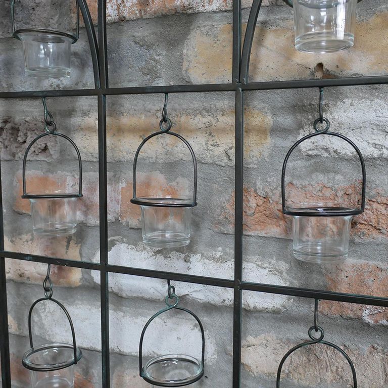 Candle Holder Wall Decoration - Set of 2 - Metal