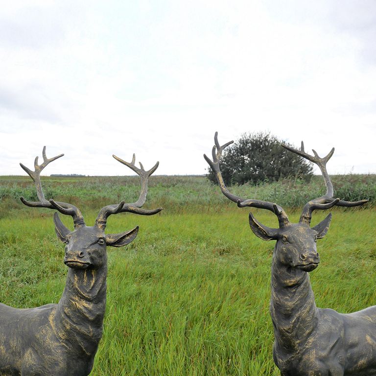 Standing Stags - Metal - Set of 2