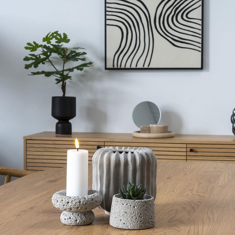 Storage Jar - Round - Travertine - Natural