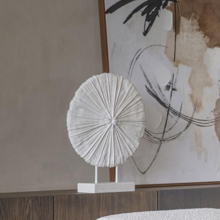 Orbis Sculpture - White Textured - On Stand