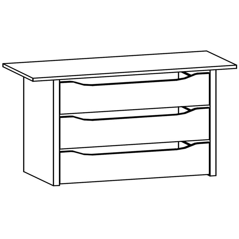 Orange Compartment Interior - 3 Drawer - 112.5cm Width - For Sliding Wardrobe