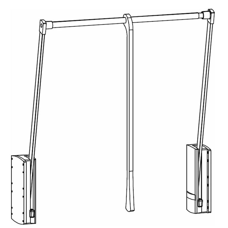 Orange Plus Compartment Clothes Lift - 100cm Width
