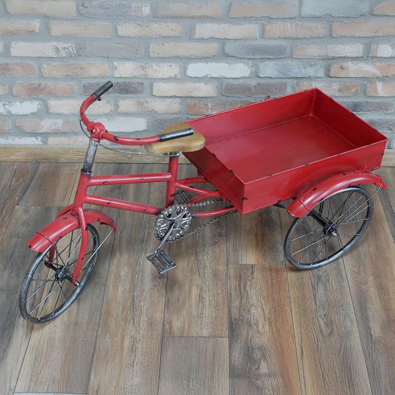 Garden Decor - Tricycle - Red - Metal
