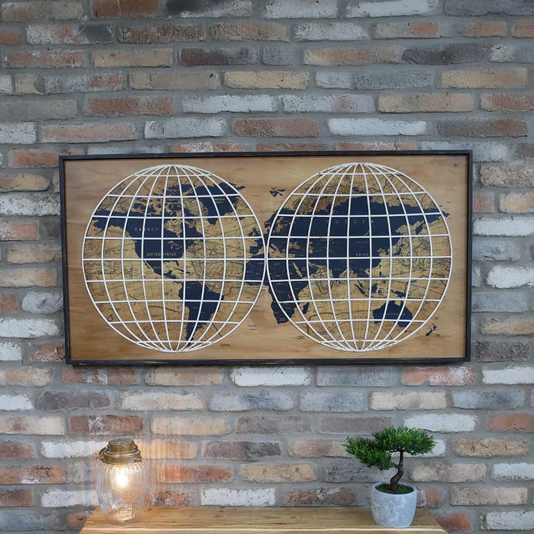 World Map Wall Deco - Set of 2