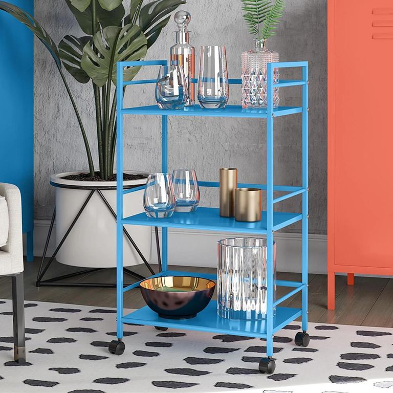 Novogratz Cache Rolling Cart - Blue - 7741810COMNUK