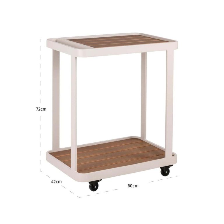 Spritz Outdoor Trolley - Beige - Metal and Wood