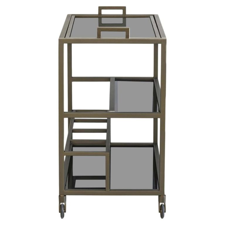 Ruinart Bar Trolley - Antique Brass - Glass and Metal