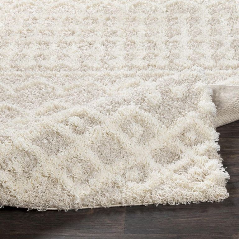 Urban Runner - Shaggy Geometric Plush Pile - Cream - 80cm x 220cm
