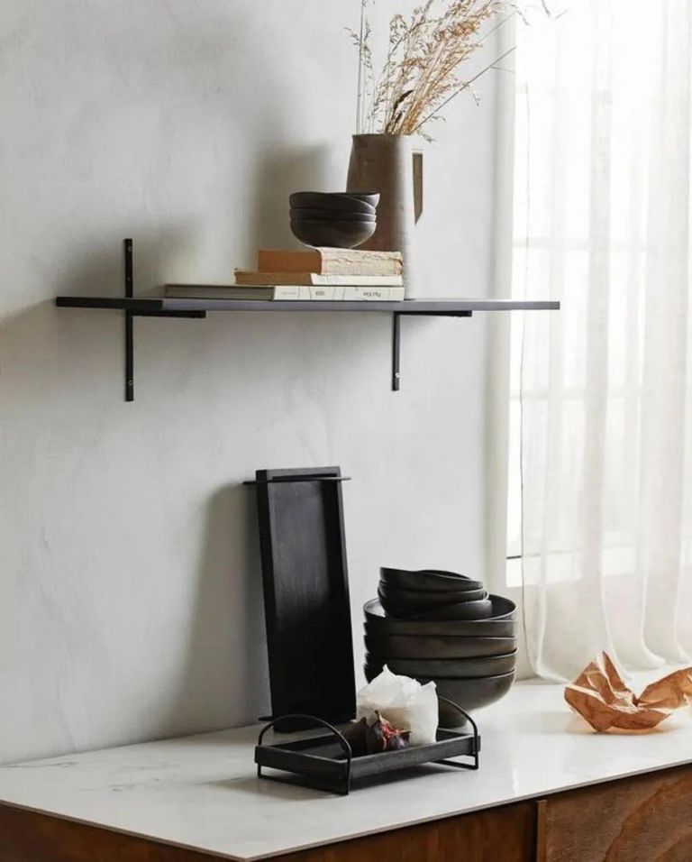 Tano Wall Shelf - Black - Wood