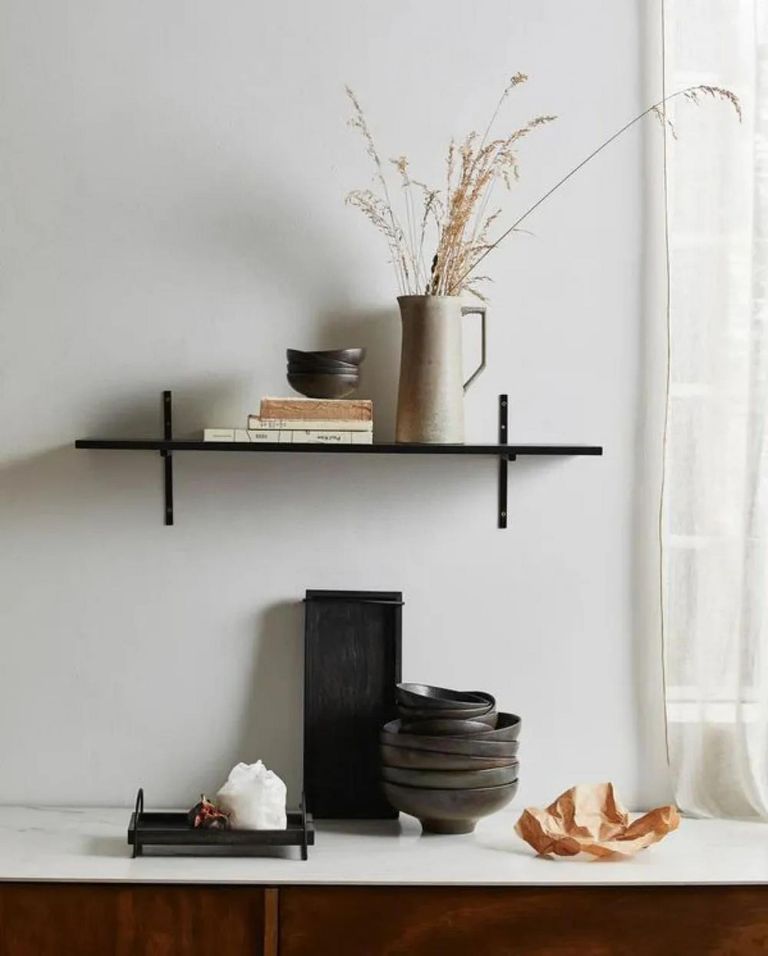 Tano Wall Shelf - Black - Wood