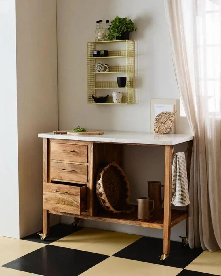Kikori Wall Shelf - Yellow - Metal Wire