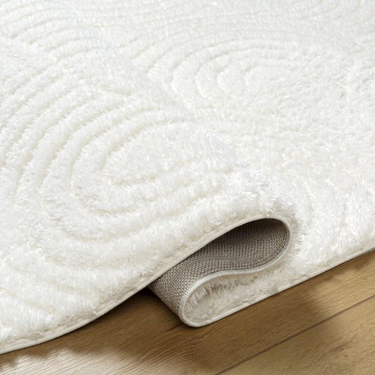 Nomadic Rug - Shaggy Modern Plush Pile - NMC2316 - Ivory - Sizes Available