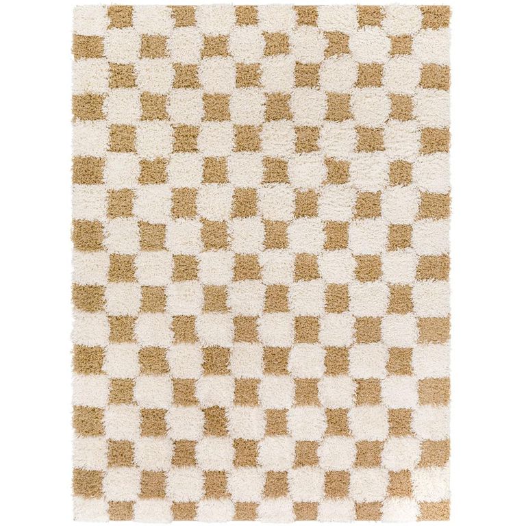 Urban Rug - Modern Shaggy - USG2346 - Cream Checkered - Sizes Available