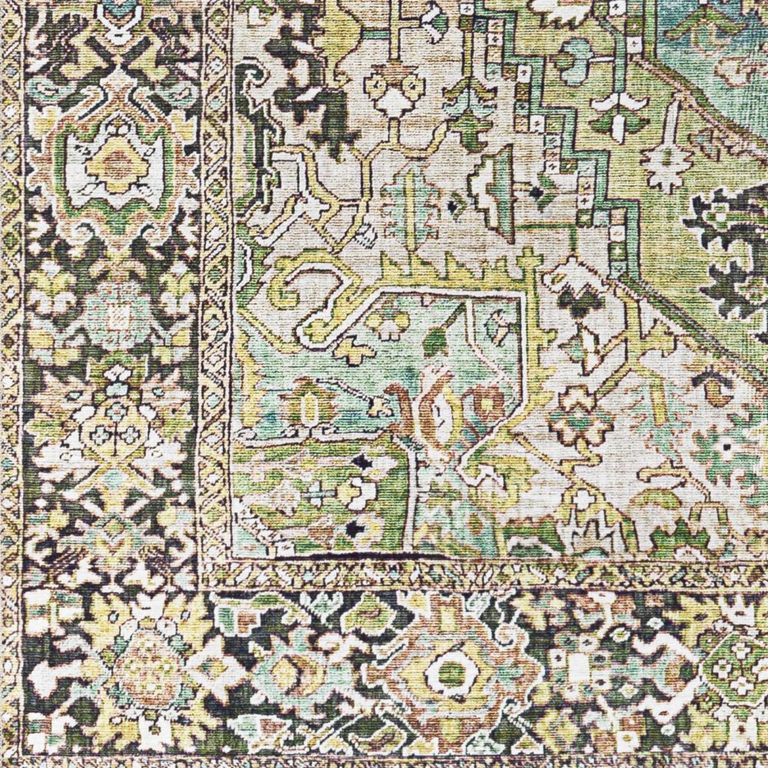 Iris Rug - Vintage Oriental Boho - IRS2361 - Green - Sizes Available