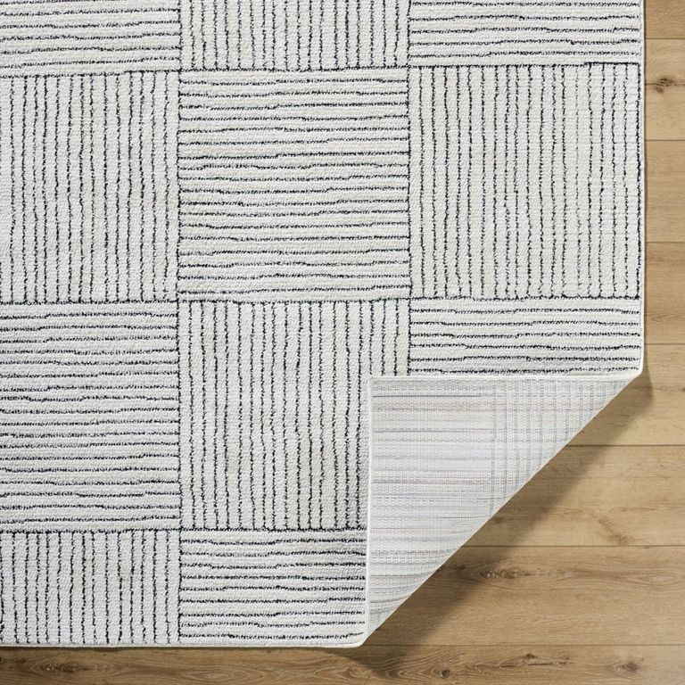 Architect Galey Alix Rug - Modern Scandi High Pile - GAAR2300 - Ivory & Black - Sizes Available