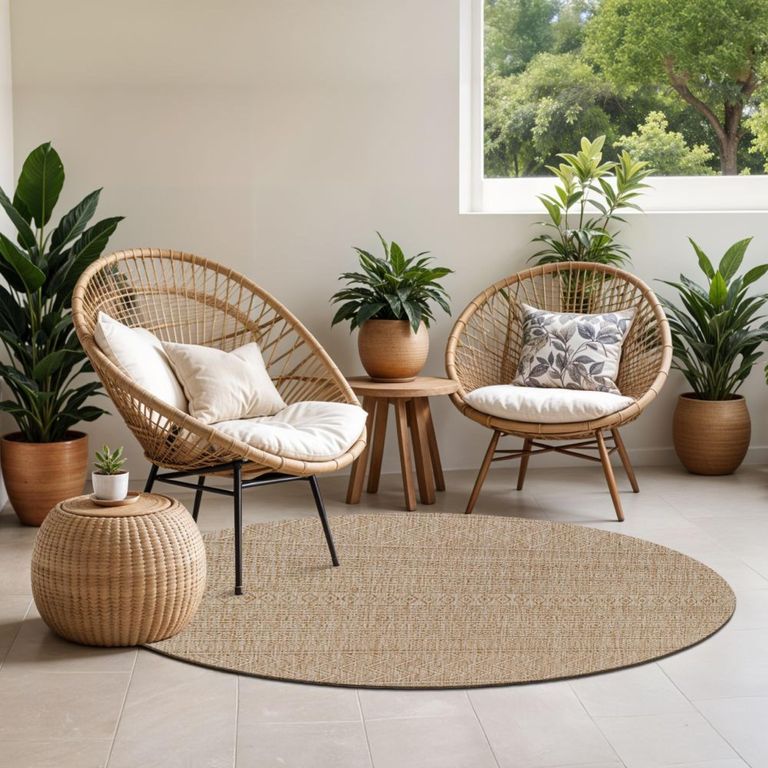 Eagean Round Rug - EAG2411 - Brown - 160cm x 160cm