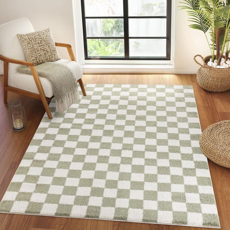 Fossay Rug - Machine Washable Modern Shaggy - FSG2330 - Ivory & Green - Sizes Available