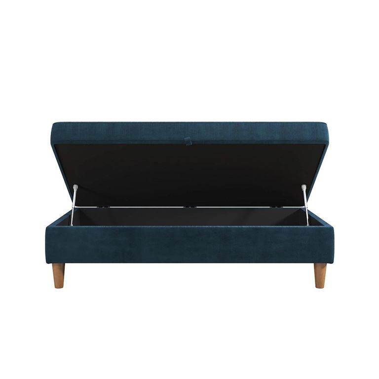 Hartford Ottoman Bench - Storage - Blue Chenille Fabric - 2196669UK