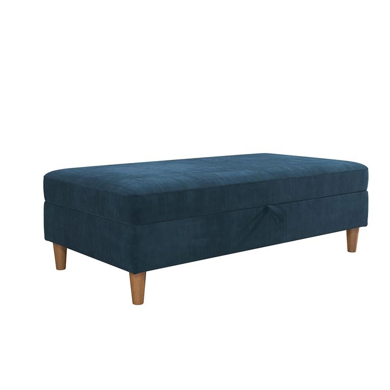Hartford Ottoman Bench - Storage - Blue Chenille Fabric - 2196669UK