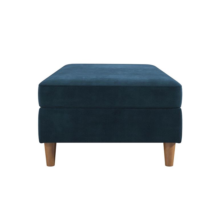 Hartford Ottoman Bench - Storage - Blue Chenille Fabric - 2196669UK