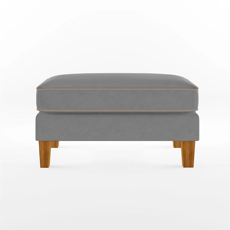 Novogratz Bowen Ottoman - Grey Chenille Fabric - DA036OTUK