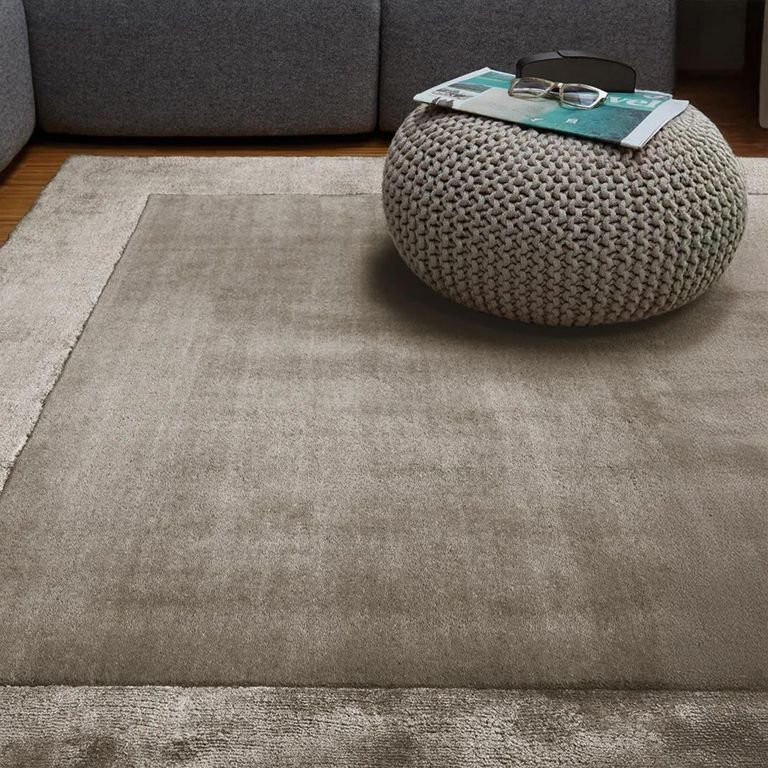 Clearance - Contemporary Plain Ascot Rug - 200cm x 290cm - Taupe - FSS17306