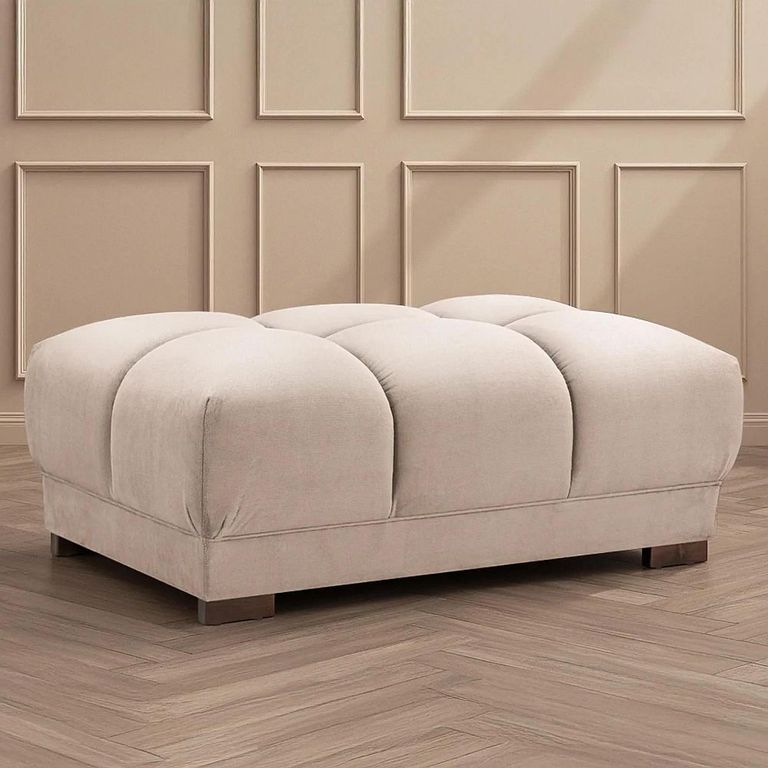 Clearance - Azzuro Footstool - Mocha Velvet Fabric - FSS17295