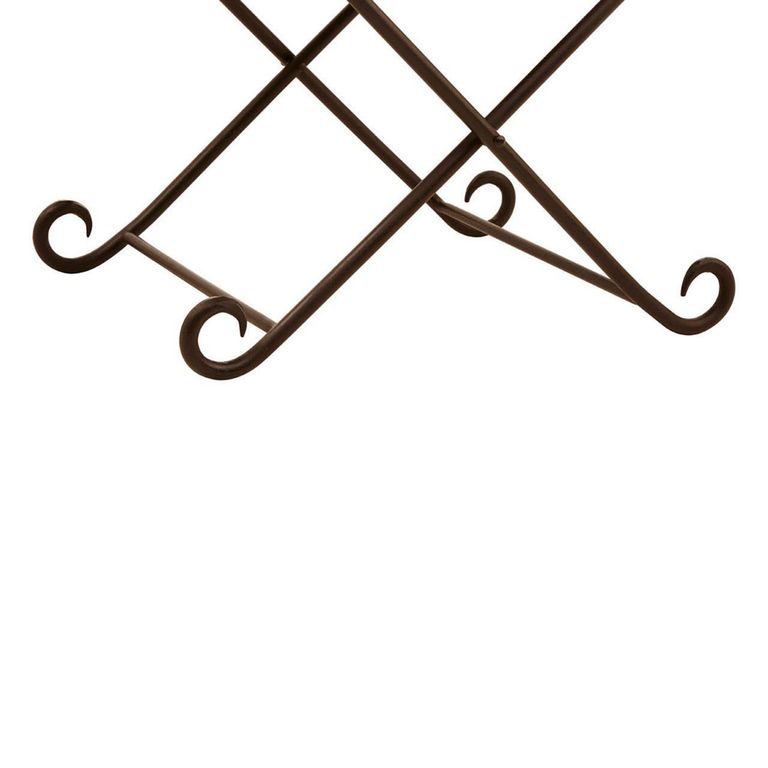 Buffalo Folding Stool - Tan - Leather with Metal