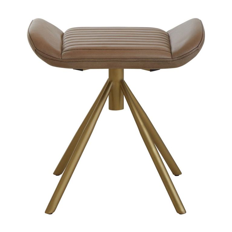 Buffalo Footstool - Swivel - Grey - Leather