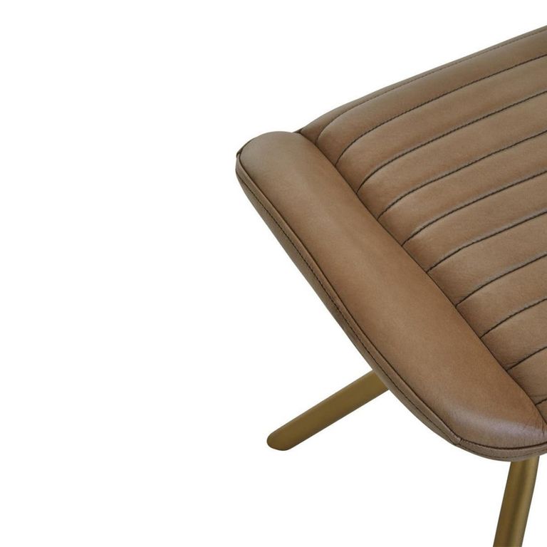 Buffalo Footstool - Swivel - Grey - Leather