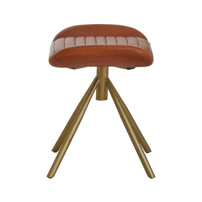 Buffalo Footstool - Swivel - Tan - Leather