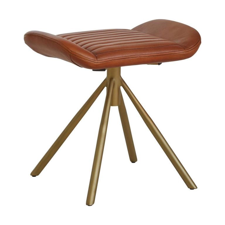 Buffalo Footstool - Swivel - Tan - Leather