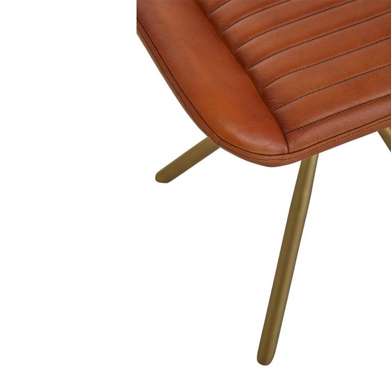 Buffalo Footstool - Swivel - Tan - Leather
