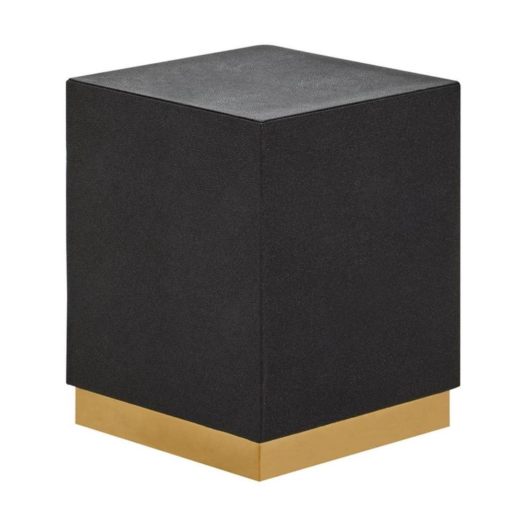 Cardoba Stool - Square - Black Faux Shagreen