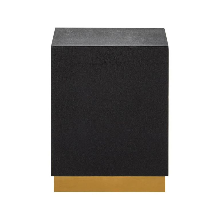 Cardoba Stool - Square - Black Faux Shagreen