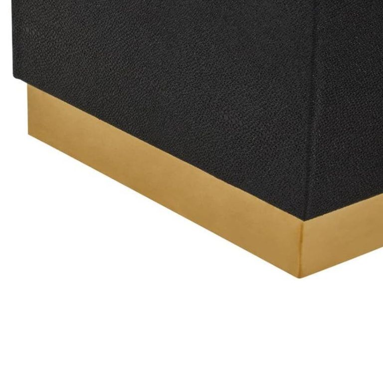 Cardoba Stool - Square - Black Faux Shagreen