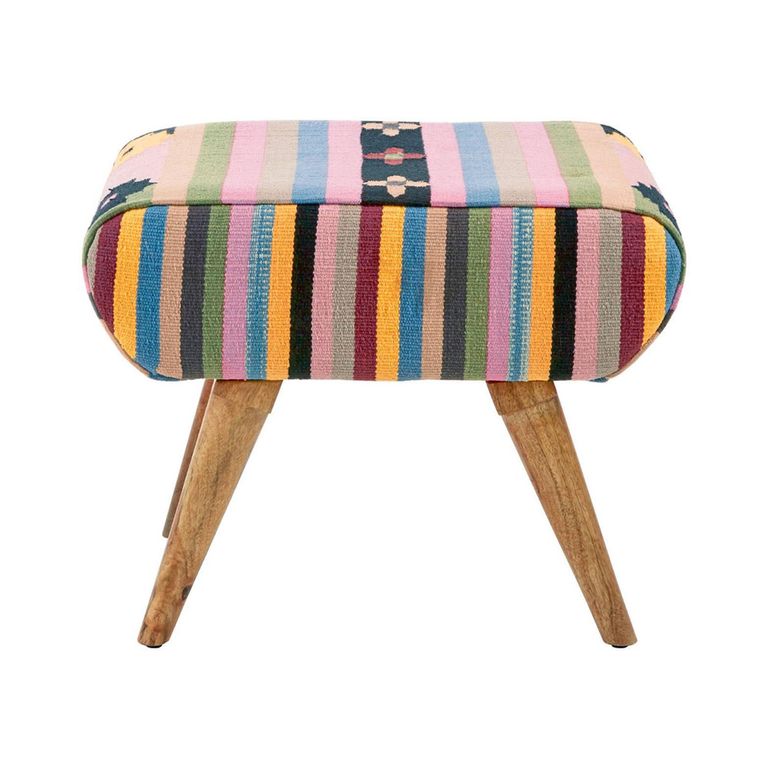 Cefena Footstool - Multicolour Fabric
