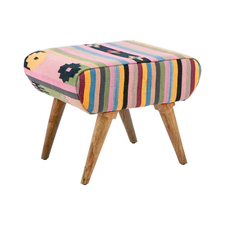 Cefena Footstool - Multicolour Fabric