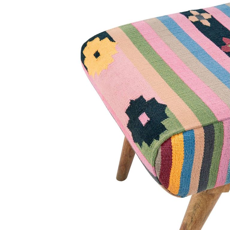 Cefena Footstool - Multicolour Fabric