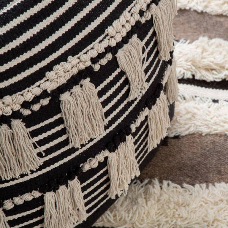 Cefena Pouffe - Square - Black Fabric